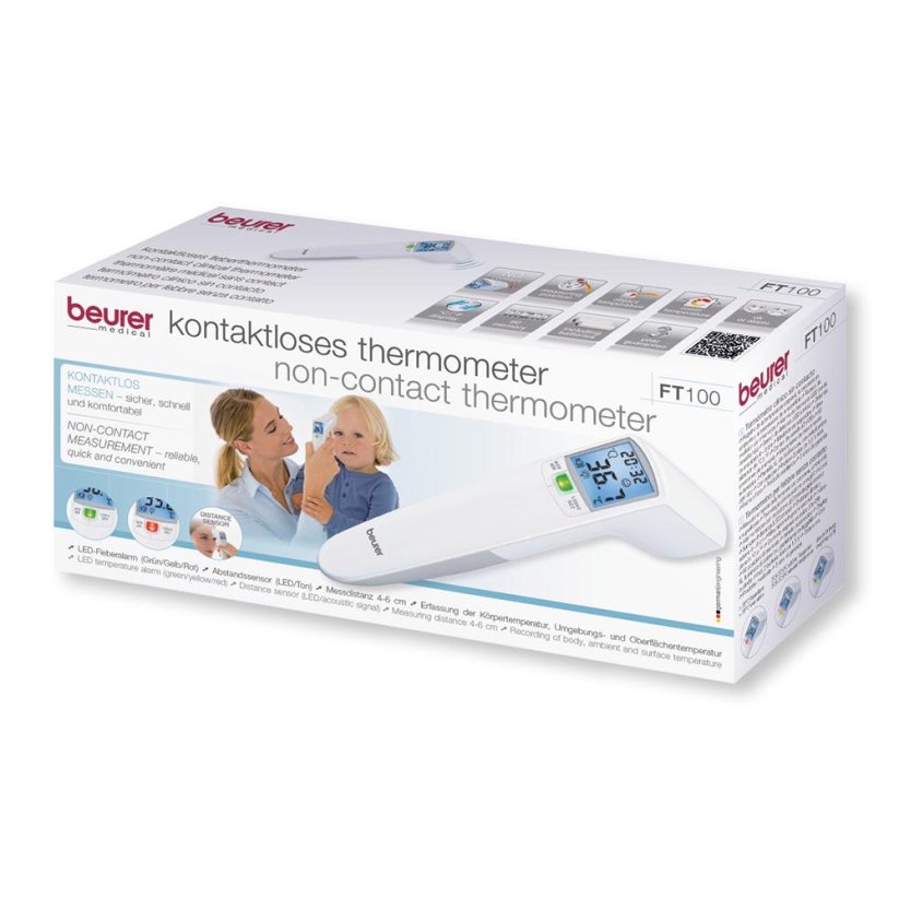 Bezkontaktní infračervený teploměr s LCD displejem, FT 100 - BEURER