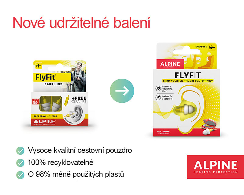 Špunty do uší do letadla, FlyFit - Alpine