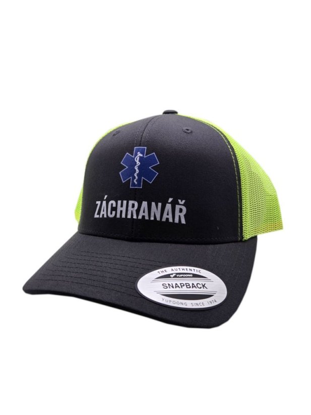 Kšiltovka, Záchranář, A-Frame, Trucker, černá-žlutá, one size 55 - 60cm - Medicals