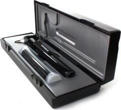 Otoskop, e-scope, 3,7 V, LED, F.O., černý, kazeta - Riester