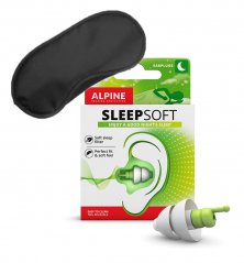 Zvýhodněná sada, špunty do uší SleepSoft & maska na oči na spaní - Alpine