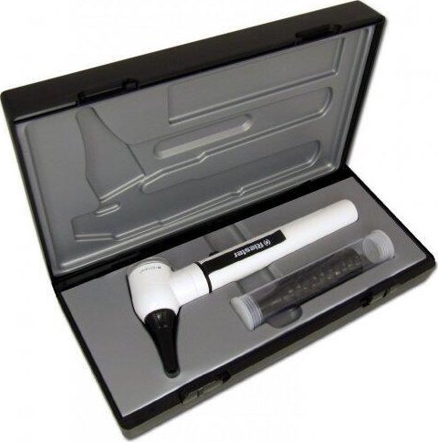Otoskop, e-scope, 3,7 V, LED, F.O., bílý, kazeta - Riester