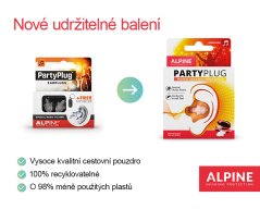 Špunty do uší na hlasitou hudbu, Party Plug, bílé - Alpine