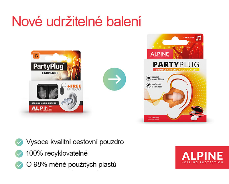 Špunty do uší na hlasitou hudbu, Party Plug, bílé - Alpine