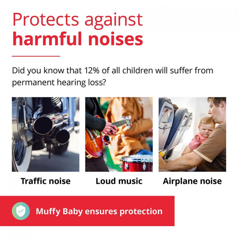 Chrániče sluchu pro miminka, Muffy Baby, růžové - Alpine