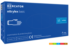 Nitrilové rukavice, Nitrylex basic, tmavě modré, 100 ks, nepudrované - Mercator Medical