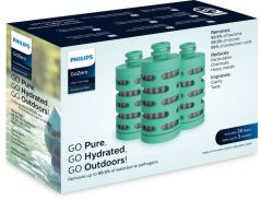 Vyměnitelný a omyvatelný filtr láhví, aktivní uhlí, 3ks, kapacita filtru 100 l - Philips