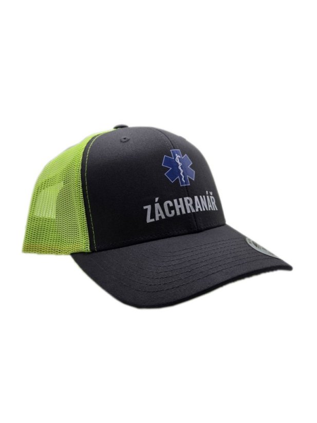 Kšiltovka, Záchranář, A-Frame, Trucker, černá-žlutá, one size 55 - 60cm - Medicals