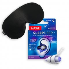 Zvýhodněná sada, špunty do uší SleepDeep M/L & maska na oči na spaní Masha - Alpine