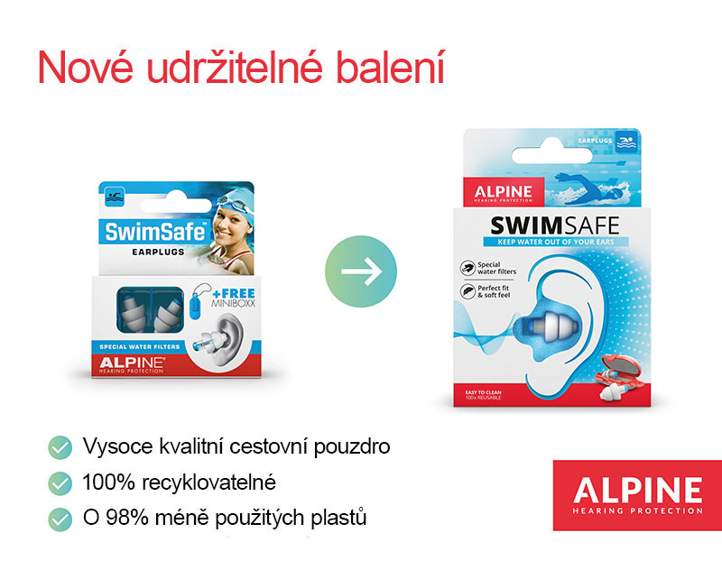 Špunty do uší na plavání, SwimSafe - Alpine
