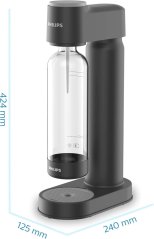Výrobník sody s lahví a CO2 bombičkou, černá - Philips